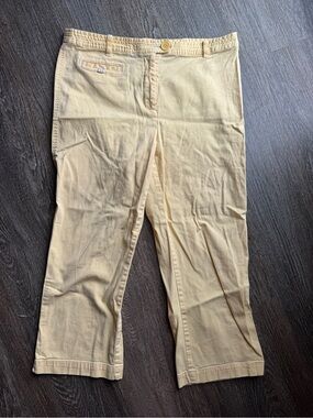 Crazy Horse Butter Yellow Cotton Capris Size 12